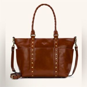 PATRICIA NASH Carducci Pocket Tote Shoulder Crossbody Bag 100% FullGrain Leather